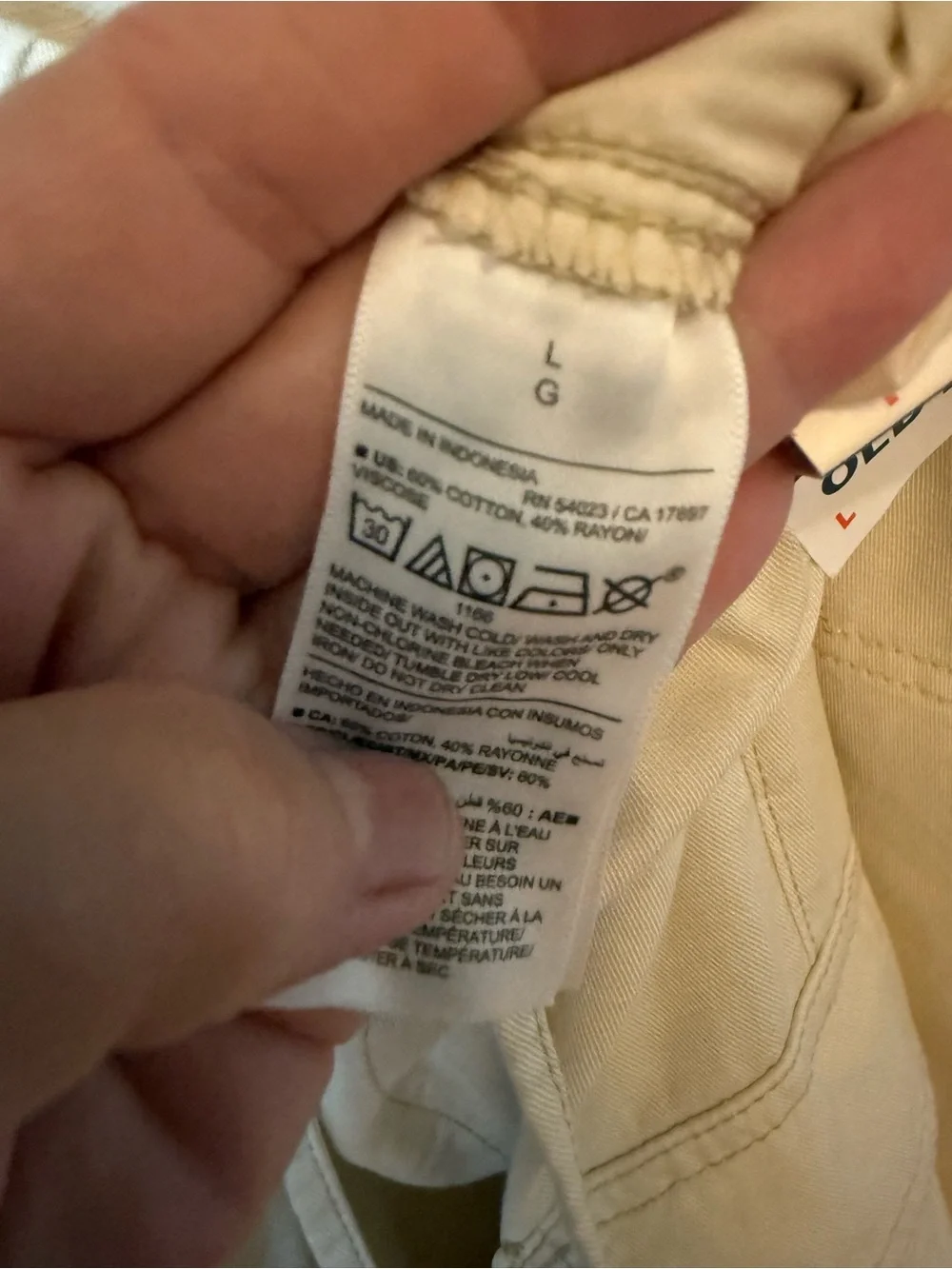 Old Navy NWT Drapey Cargo Mid-Rise Wide-Leg Pants - Howlite Cream - Size L